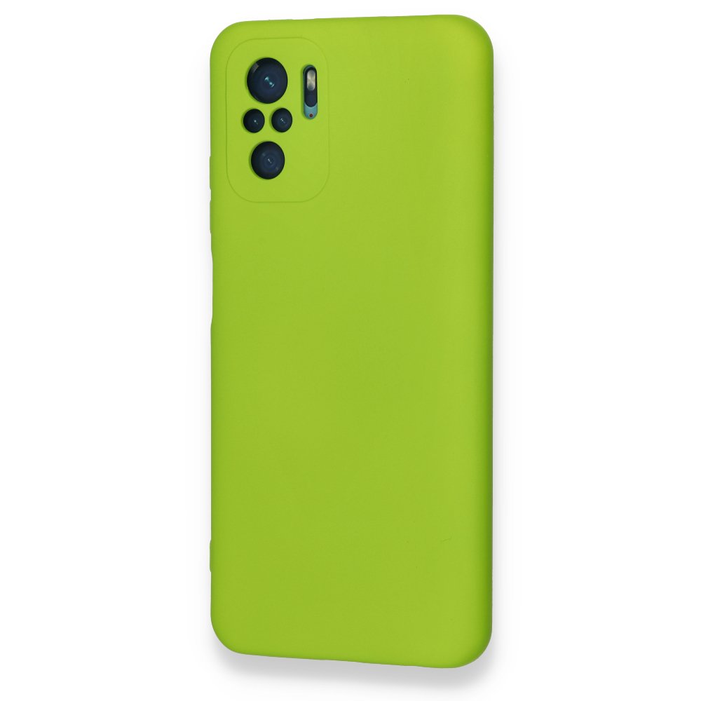Newface Xiaomi Redmi Note 10 Kılıf Nano içi Kadife  Silikon - Açık Yeşil
