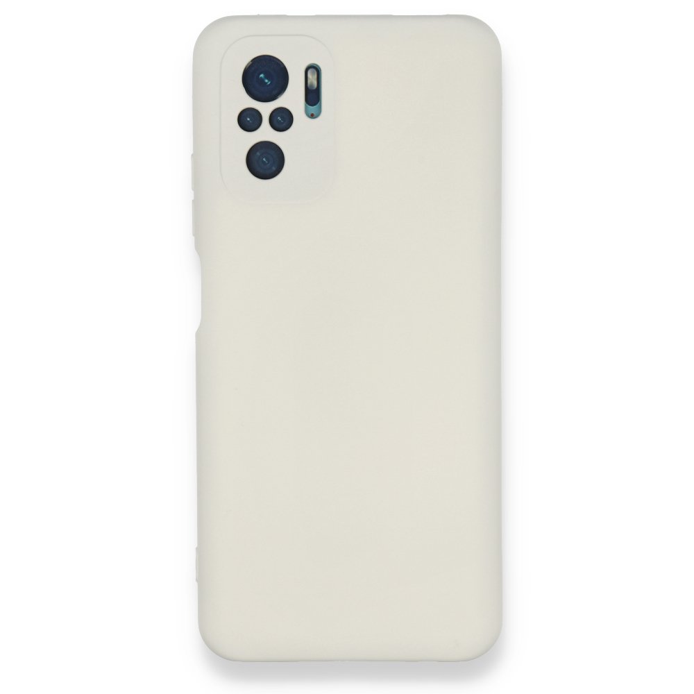 Newface Xiaomi Redmi Note 10 Kılıf Nano içi Kadife  Silikon - Beyaz