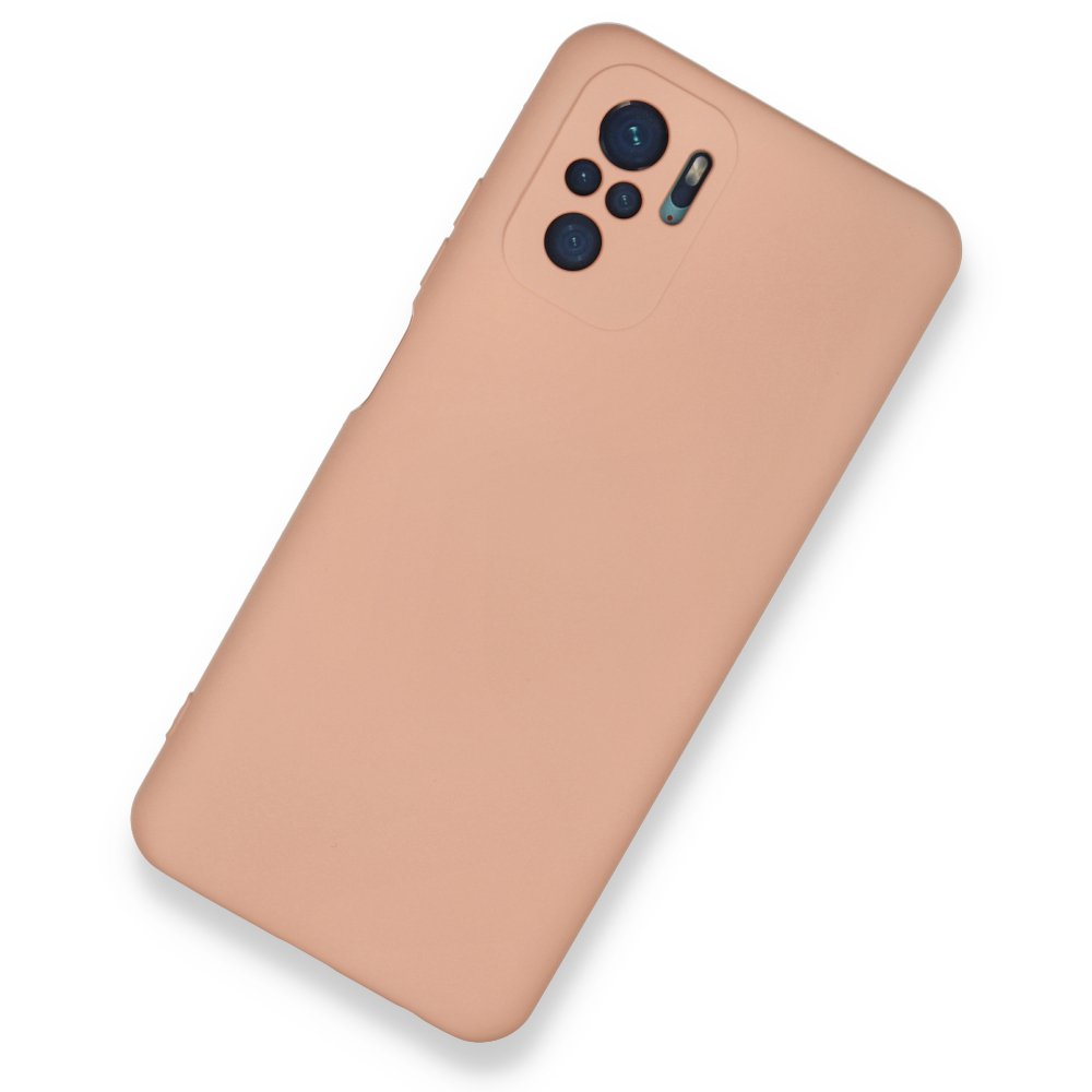 Newface Xiaomi Redmi Note 10 Kılıf Nano içi Kadife  Silikon - Pudra