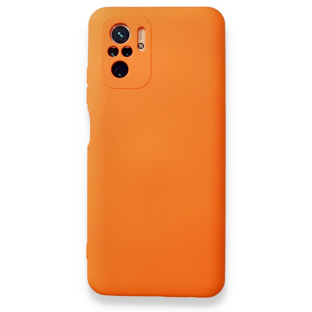 Newface Xiaomi Redmi Note 10 Kılıf Nano içi Kadife  Silikon - Turuncu
