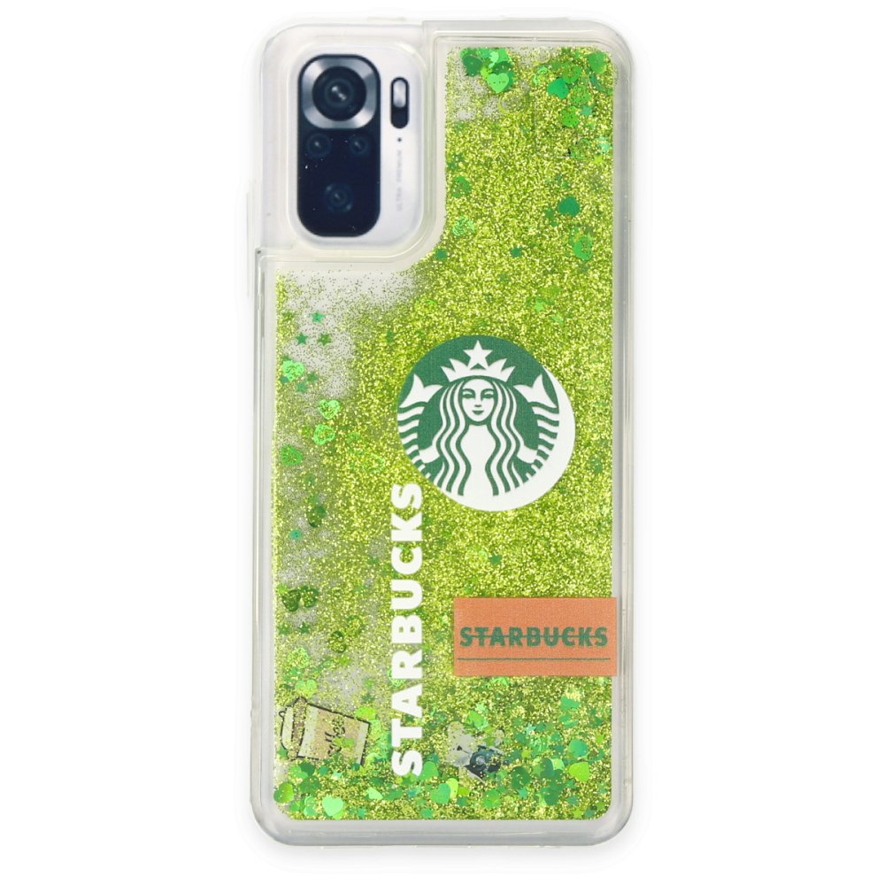 Newface Xiaomi Redmi Note 10 Kılıf Starbuck Sulu Silikon - Açık Yeşil