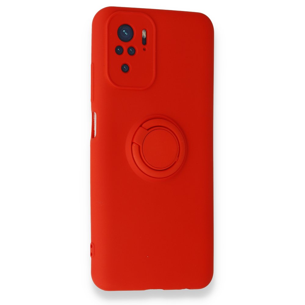 Newface Xiaomi Poco M5s Kılıf Viktor Yüzüklü Silikon - Kırmızı