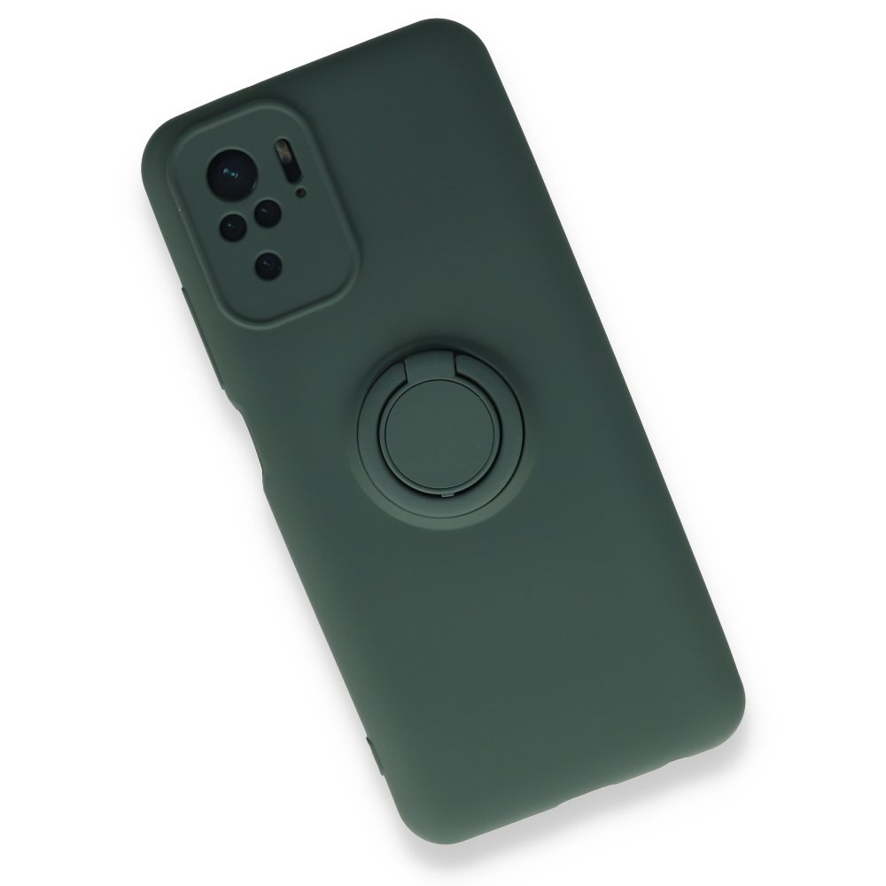 Newface Xiaomi Redmi Note 10 Kılıf Viktor Yüzüklü Silikon - Yeşil