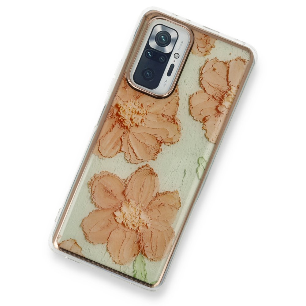 Newface Xiaomi Redmi Note 10 Pro Kılıf Çiçekli Silikon - Rose
