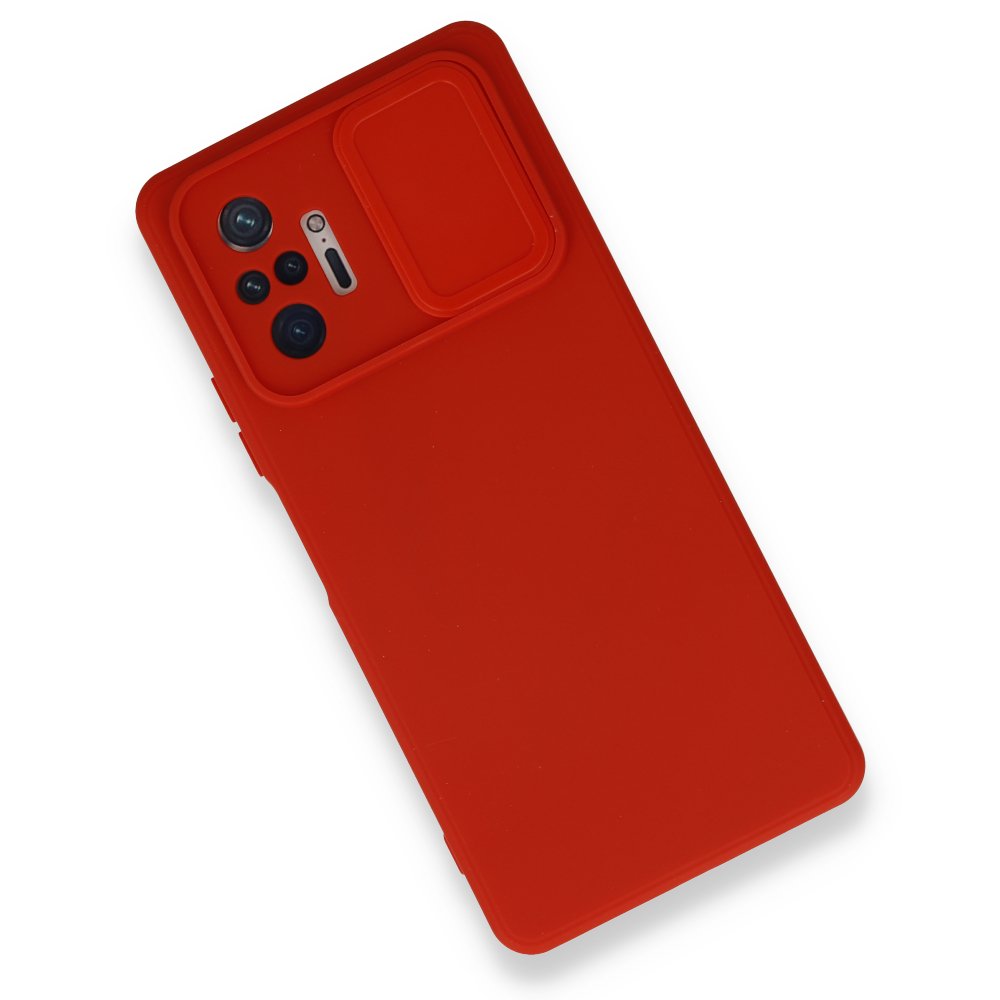 Newface Xiaomi Redmi Note 10 Pro Kılıf Color Lens Silikon - Kırmızı