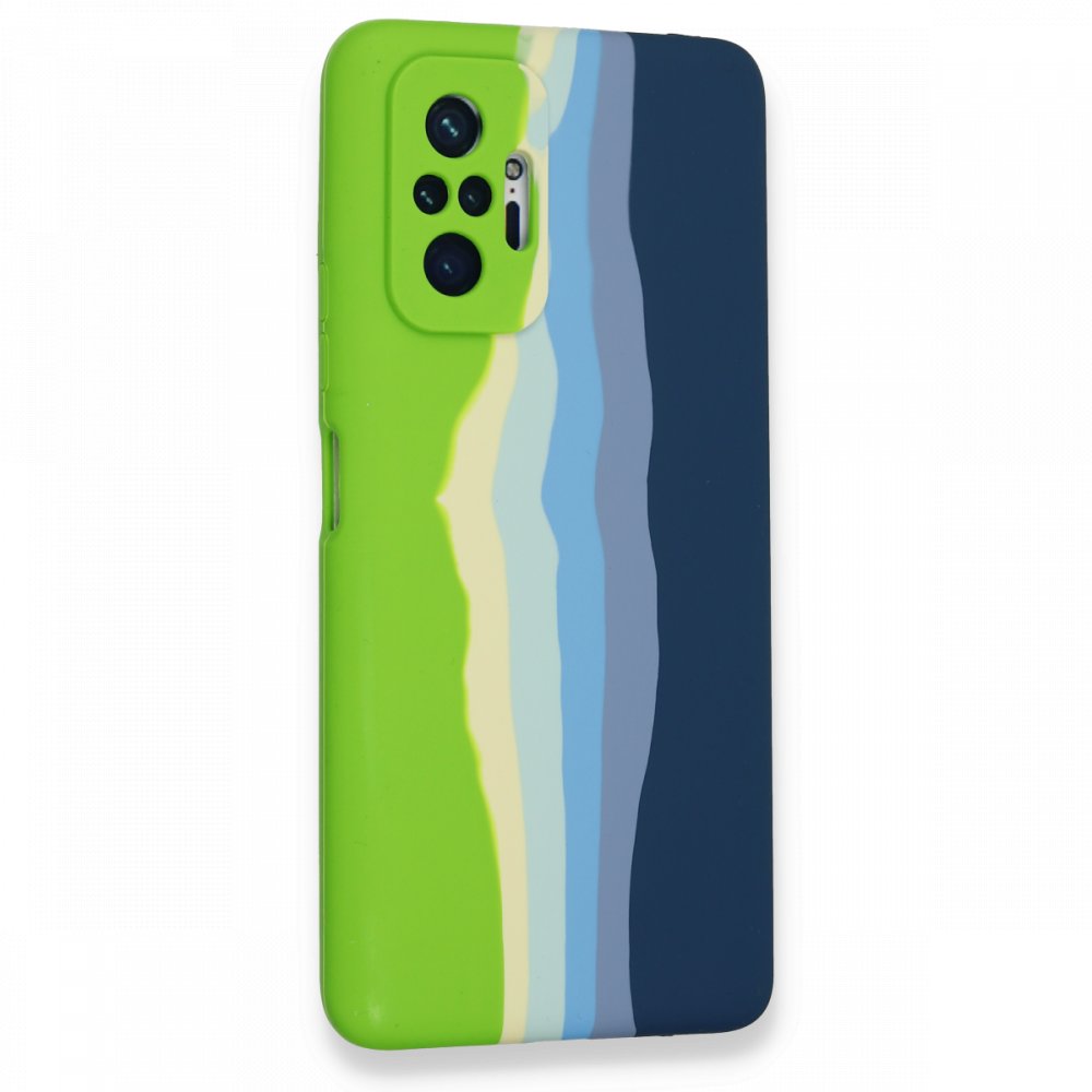 Newface Xiaomi Redmi Note 10 Pro Kılıf Ebruli Lansman Silikon - Yeşil-Koyu Yeşil