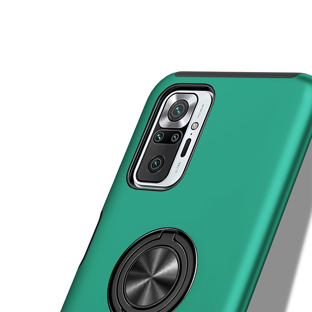 Newface Xiaomi Redmi Note 10 Pro Kılıf Elit Yüzüklü Kapak - Yeşil