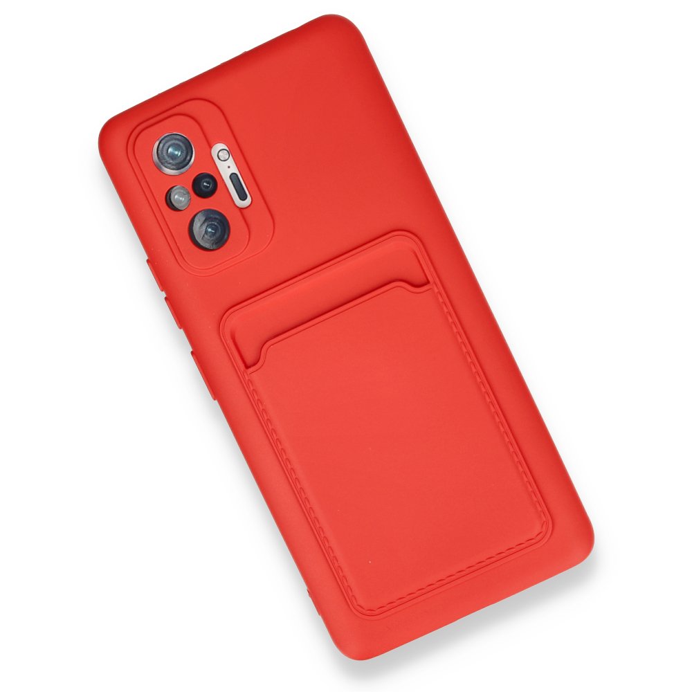 Newface Xiaomi Redmi Note 10 Pro Kılıf Kelvin Kartvizitli Silikon - Kırmızı