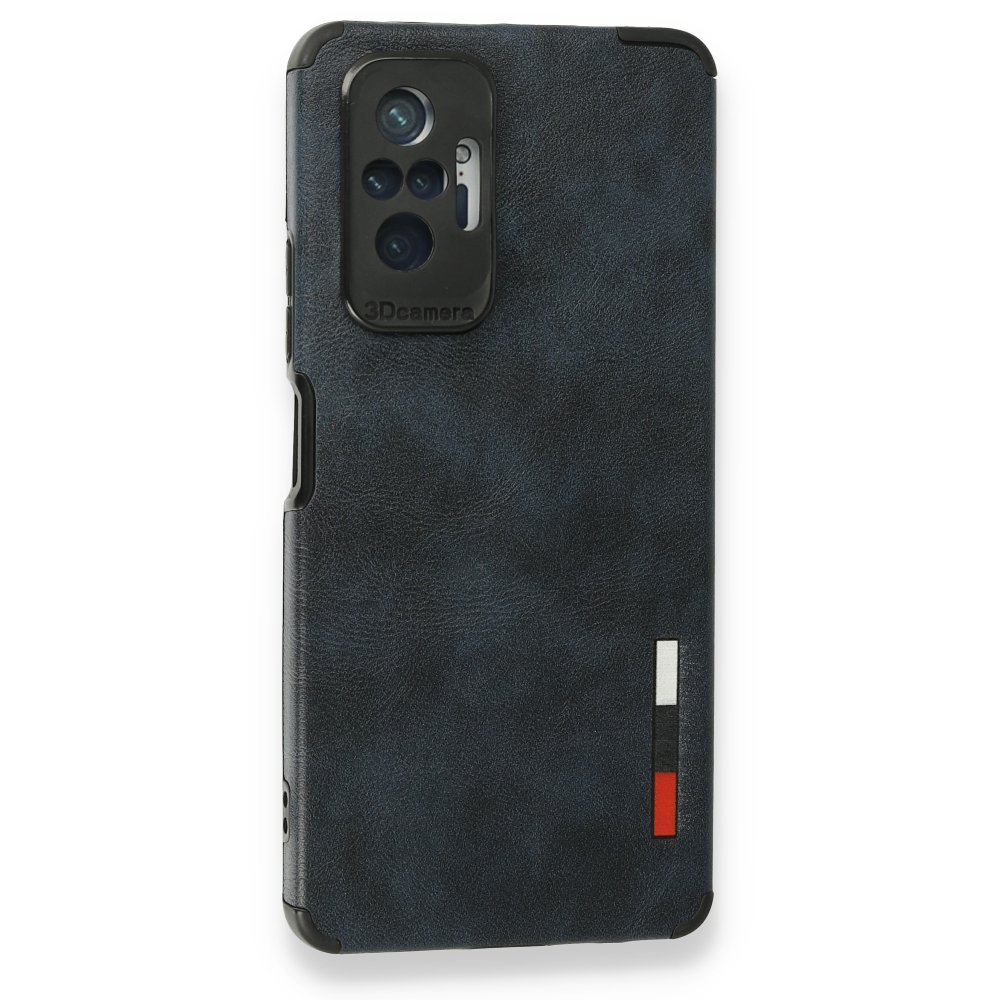 Newface Xiaomi Redmi Note 10 Pro Kılıf Loop Deri Silikon - Lacivert