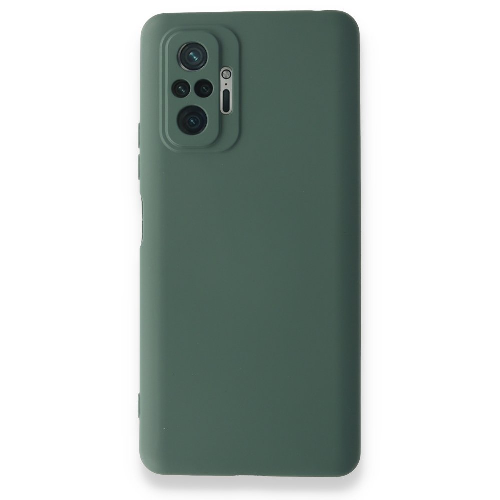 Newface Xiaomi Redmi Note 10 Pro Kılıf Nano içi Kadife Silikon - Koyu Yeşil