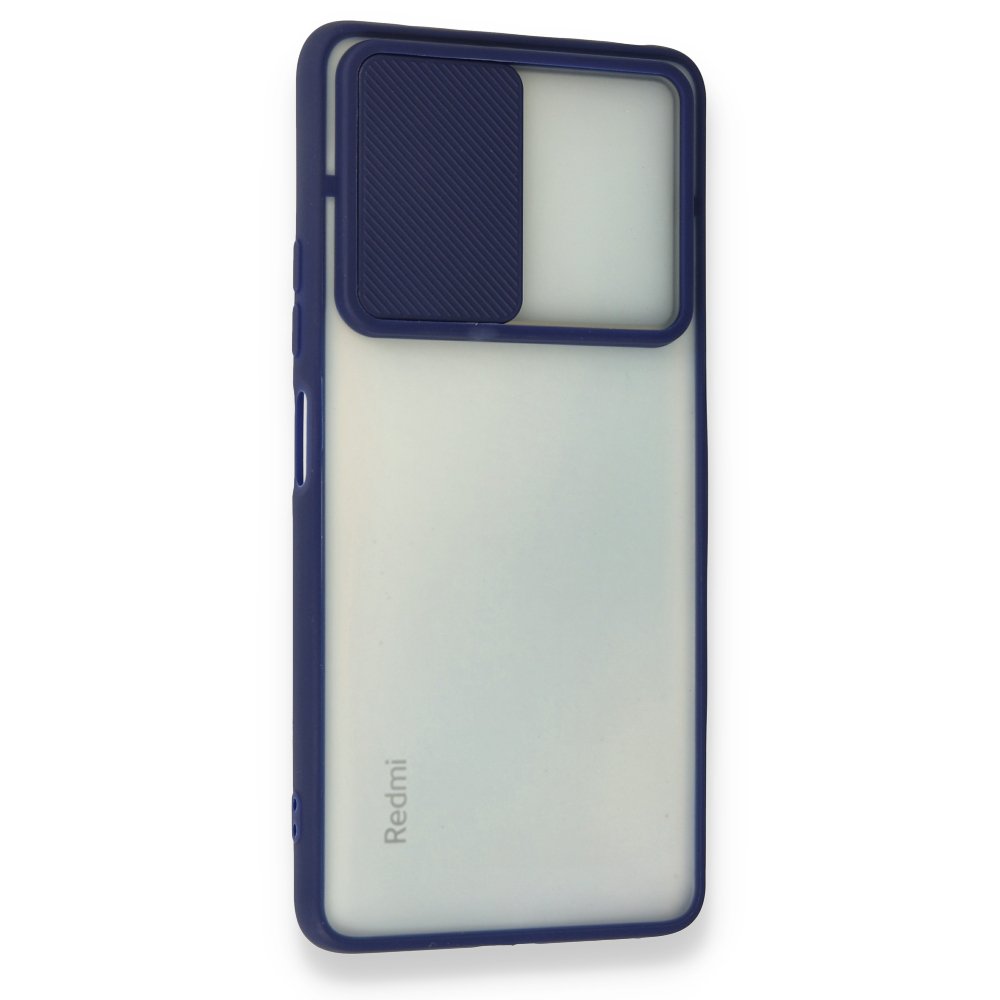 Newface Xiaomi Redmi Note 10 Pro Kılıf Palm Buzlu Kamera Sürgülü Silikon - Lacivert
