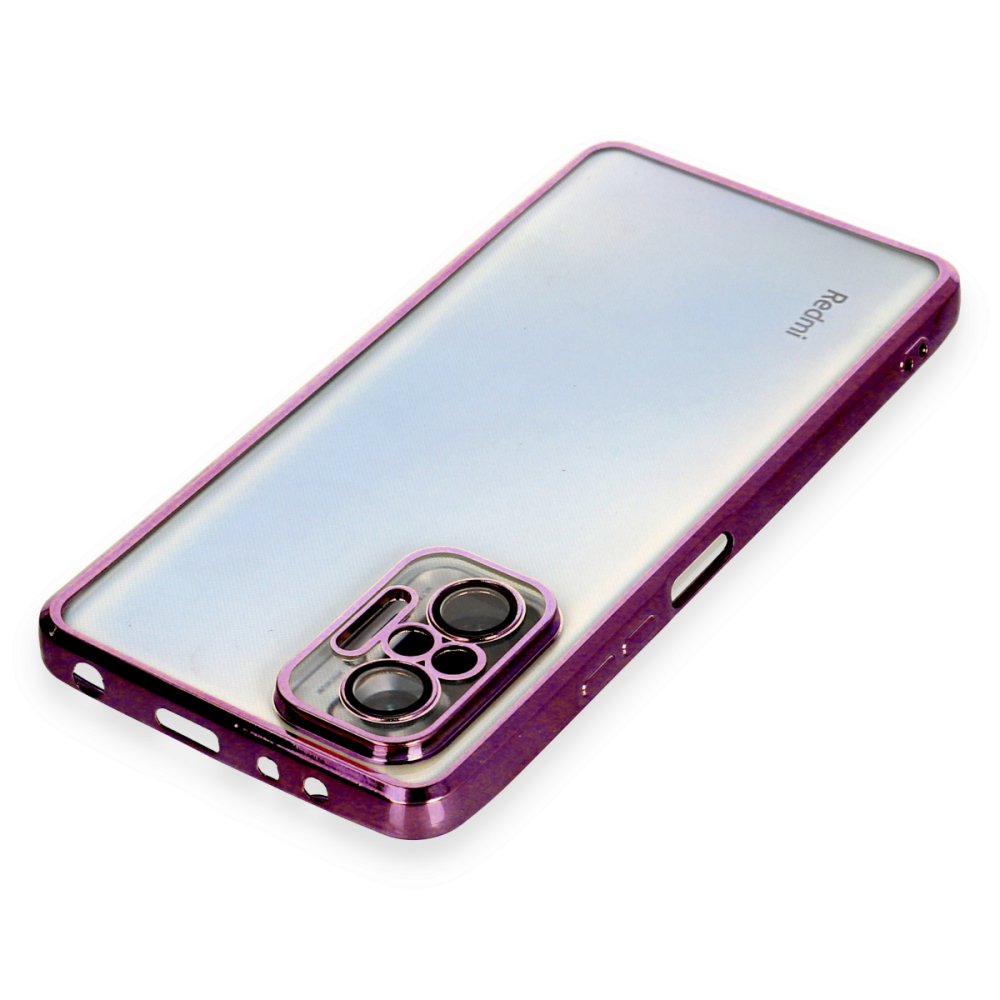 Newface Xiaomi Redmi Note 10 Pro Kılıf Razer Lensli Silikon - Mor