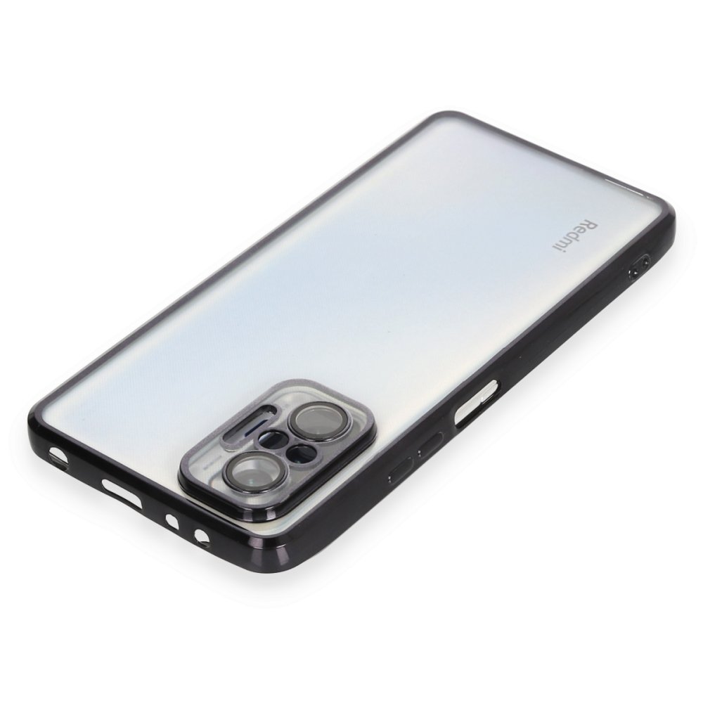 Newface Xiaomi Redmi Note 10 Pro Kılıf Razer Lensli Silikon - Siyah