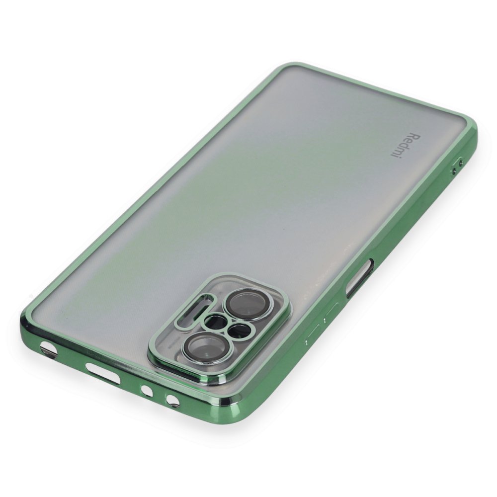 Newface Xiaomi Redmi Note 10 Pro Kılıf Razer Lensli Silikon - Yeşil