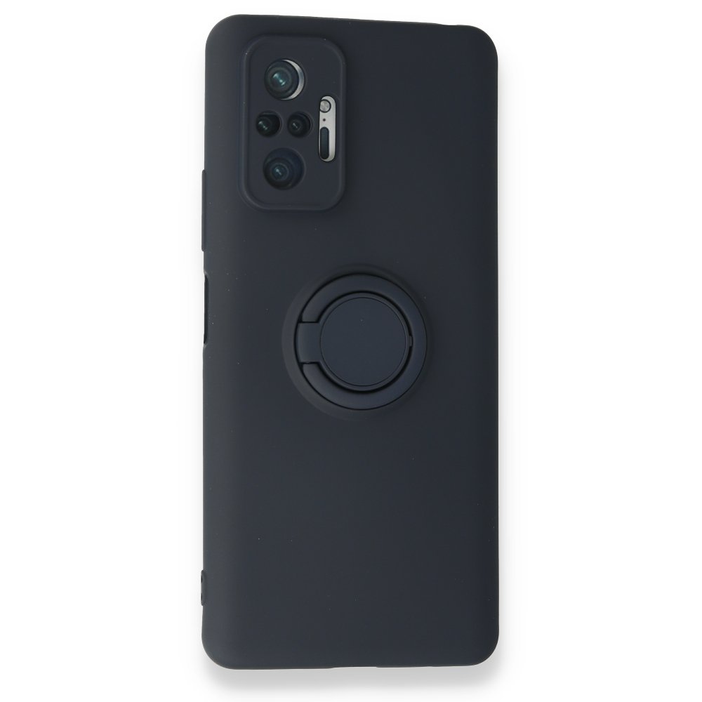Newface Xiaomi Redmi Note 10 Pro Kılıf Viktor Yüzüklü Silikon - Lacivert