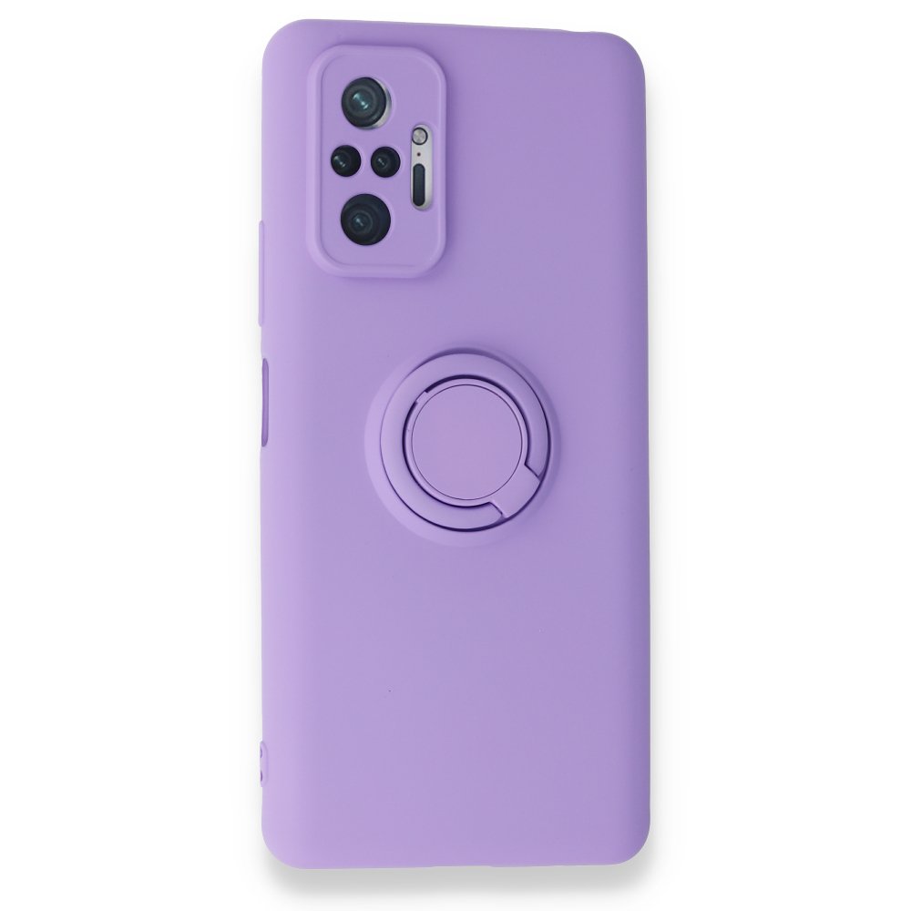 Newface Xiaomi Redmi Note 10 Pro Kılıf Viktor Yüzüklü Silikon - Mor