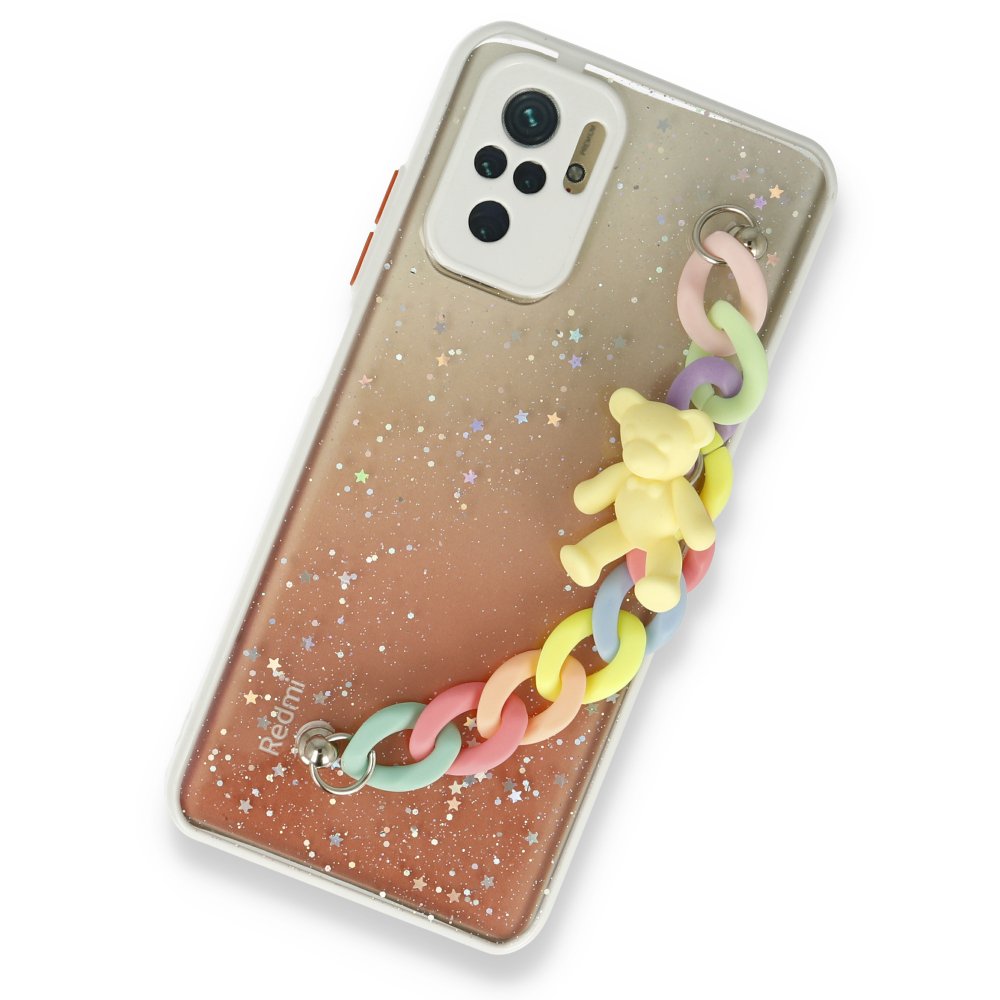 Newface Xiaomi Redmi Note 10S Kılıf Ayıcıklı Silikon - Beyaz