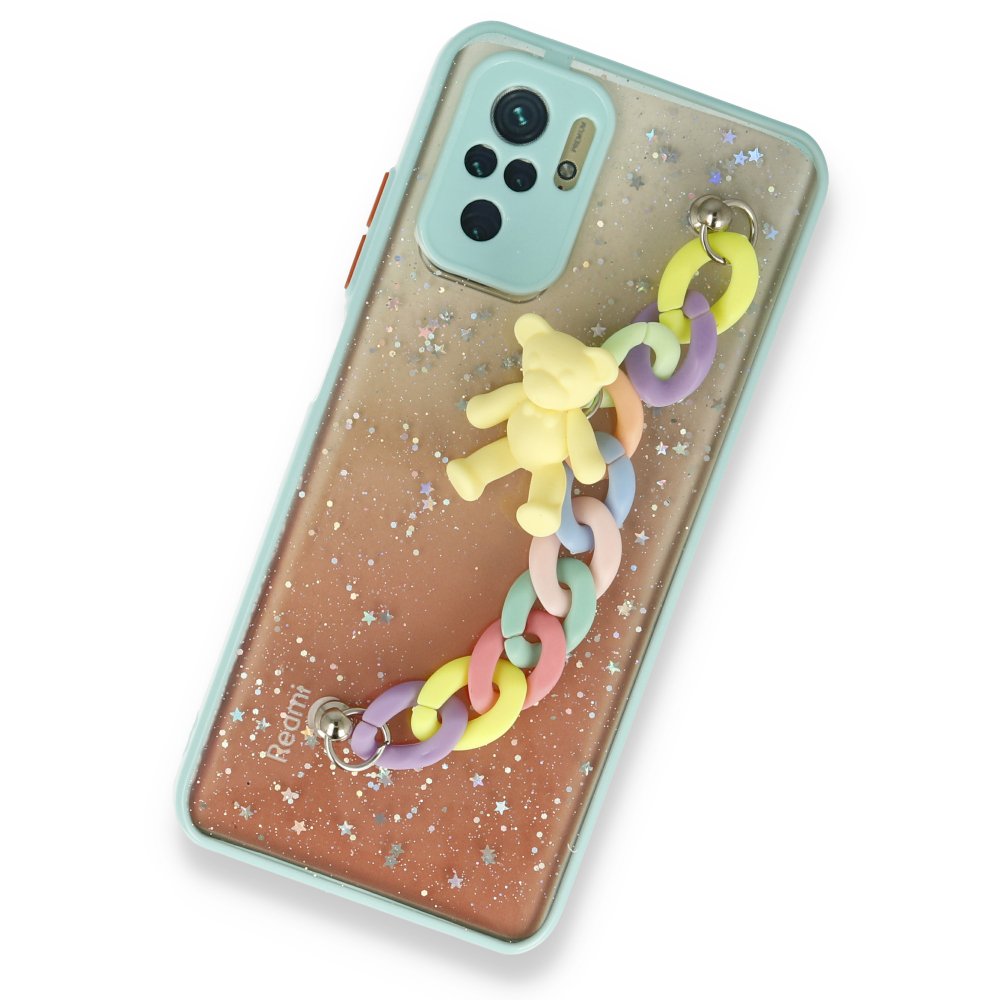 Newface Xiaomi Redmi Note 10S Kılıf Ayıcıklı Silikon - Yeşil