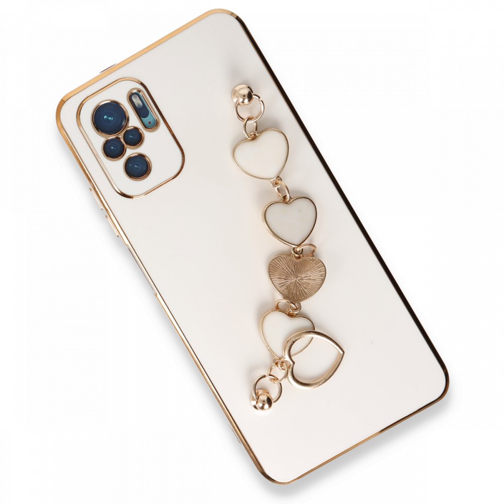 Newface Xiaomi Redmi Note 10S Kılıf Esila Silikon - Beyaz