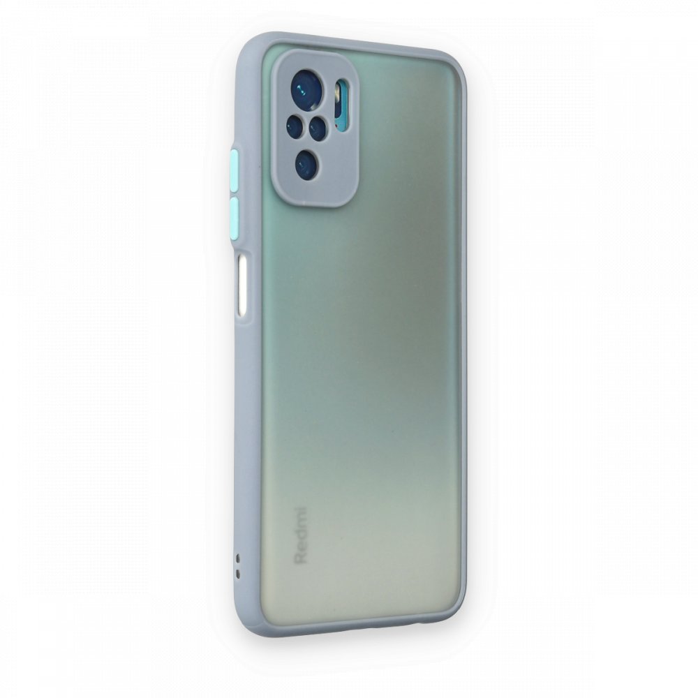 Newface Xiaomi Redmi Note 10S Kılıf Montreal Silikon Kapak - Gri