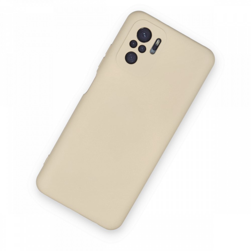 Newface Xiaomi Redmi Note 10S Kılıf Nano içi Kadife Silikon - Bej