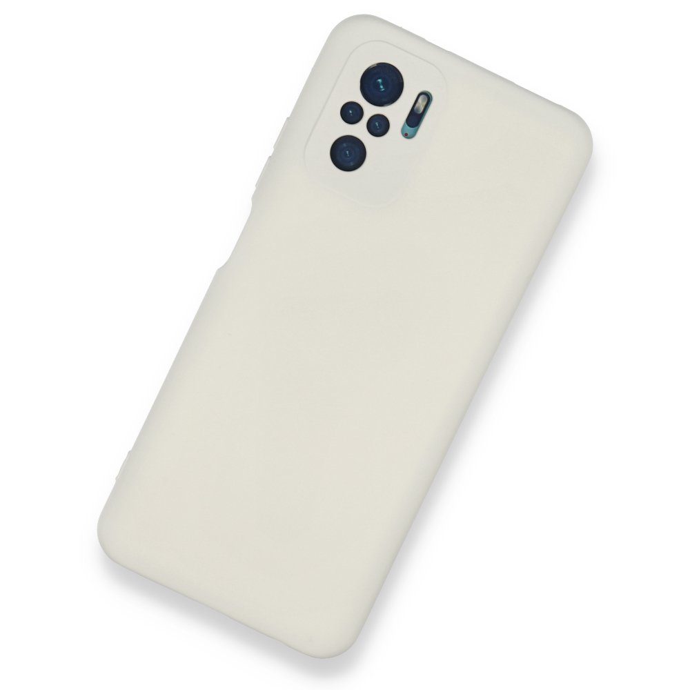 Newface Xiaomi Redmi Note 10S Kılıf Nano içi Kadife Silikon - Beyaz
