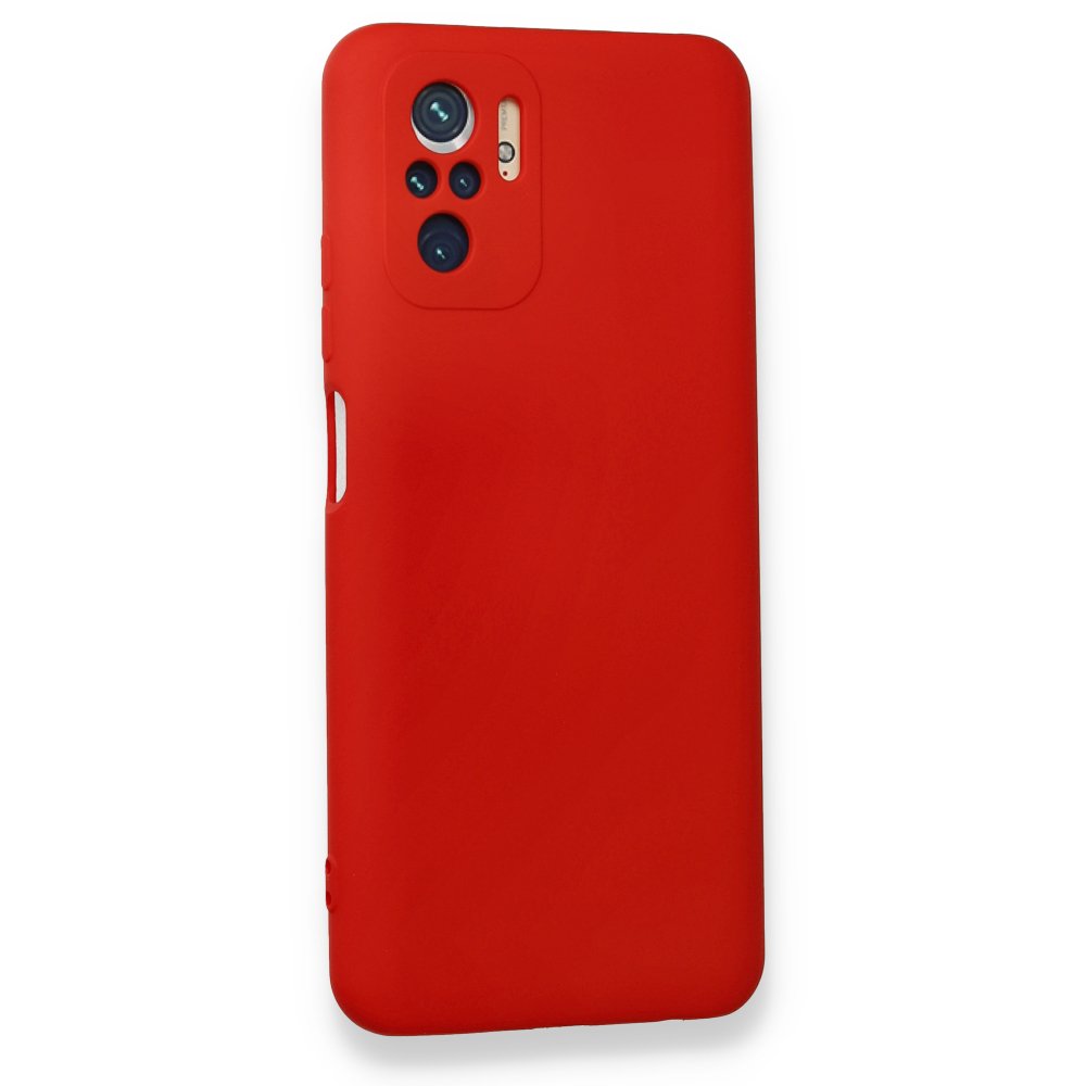 Newface Xiaomi Redmi Note 10S Kılıf Nano içi Kadife  Silikon - Kırmızı