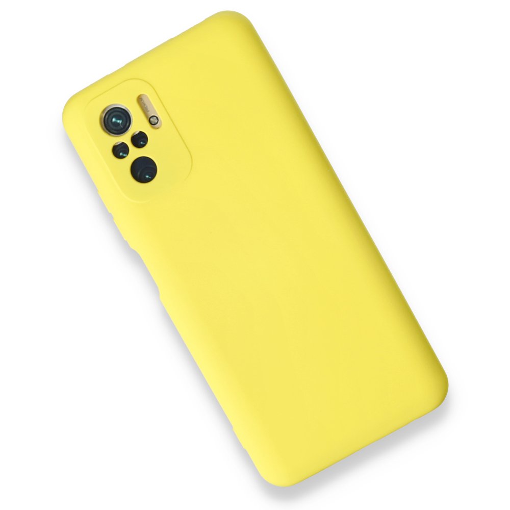 Newface Xiaomi Redmi Note 10S Kılıf Nano içi Kadife Silikon - Sarı
