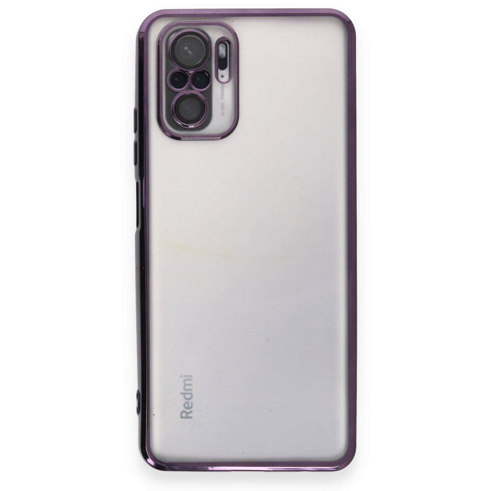 Newface Xiaomi Redmi Note 10S Kılıf Razer Lensli Silikon - Mor