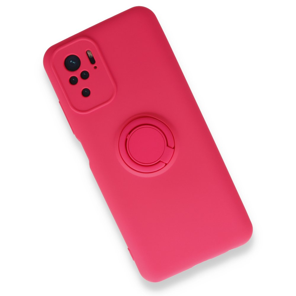 Newface Xiaomi Redmi Note 10S Kılıf Viktor Yüzüklü Silikon - Pembe