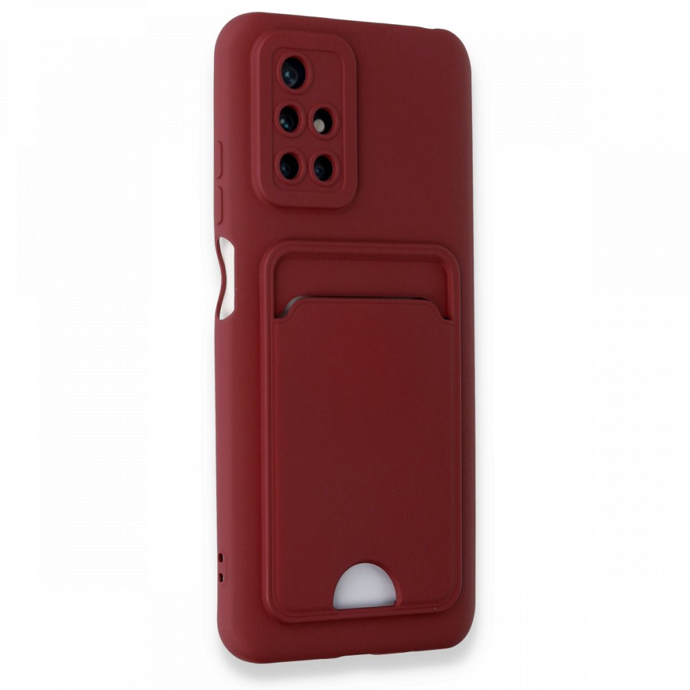 Newface Xiaomi Redmi Note 11 4G Kılıf Kelvin Kartvizitli Silikon - Bordo