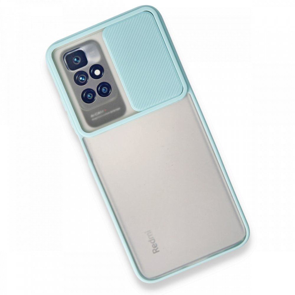 Newface Xiaomi Redmi Note 11 4G Kılıf Palm Buzlu Kamera Sürgülü Silikon - Turkuaz
