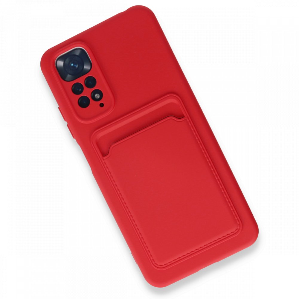 Newface Xiaomi Redmi Note 11 Kılıf Kelvin Kartvizitli Silikon - Kırmızı