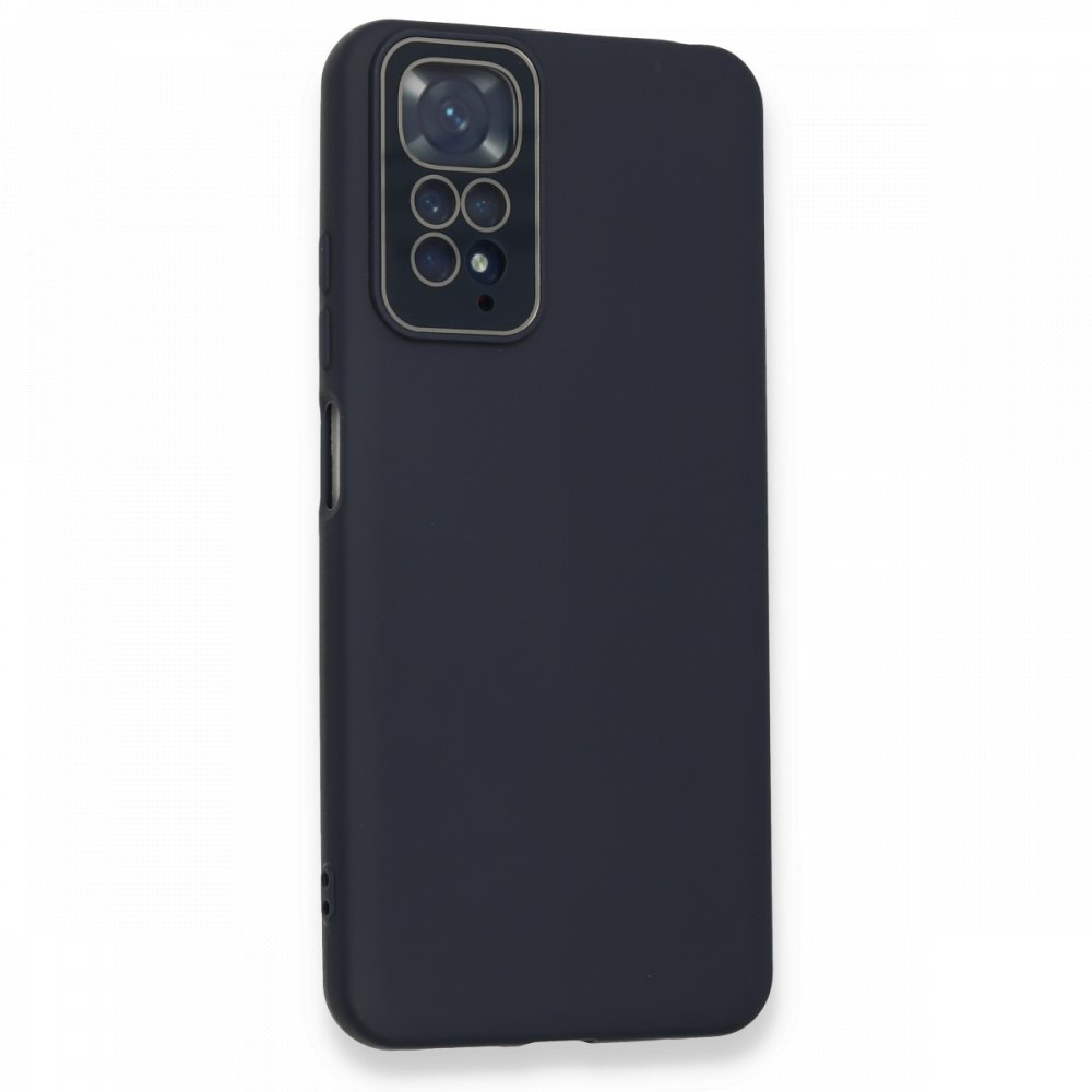 Newface Xiaomi Redmi Note 11 Kılıf Lansman Glass Kapak - Lacivert