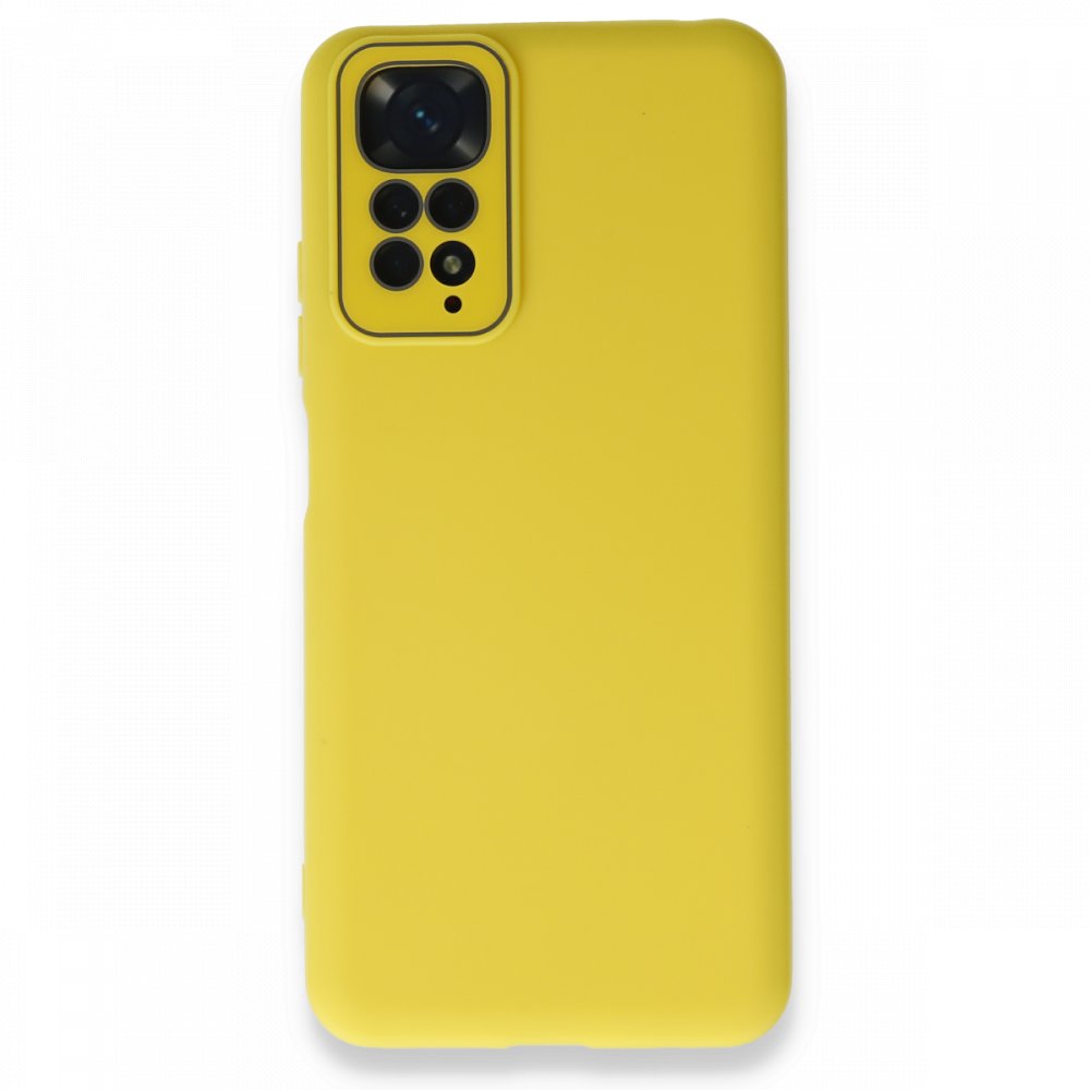 Newface Xiaomi Redmi Note 11 Kılıf Lansman Glass Kapak - Sarı