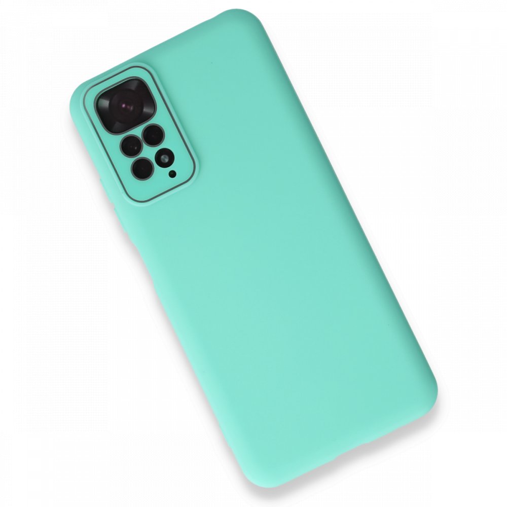 Newface Xiaomi Redmi Note 11 Kılıf Lansman Glass Kapak - Turkuaz