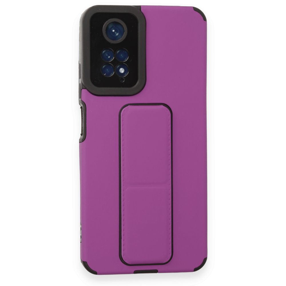Newface Xiaomi Redmi Note 11 Kılıf Mega Standlı Silikon - Mor