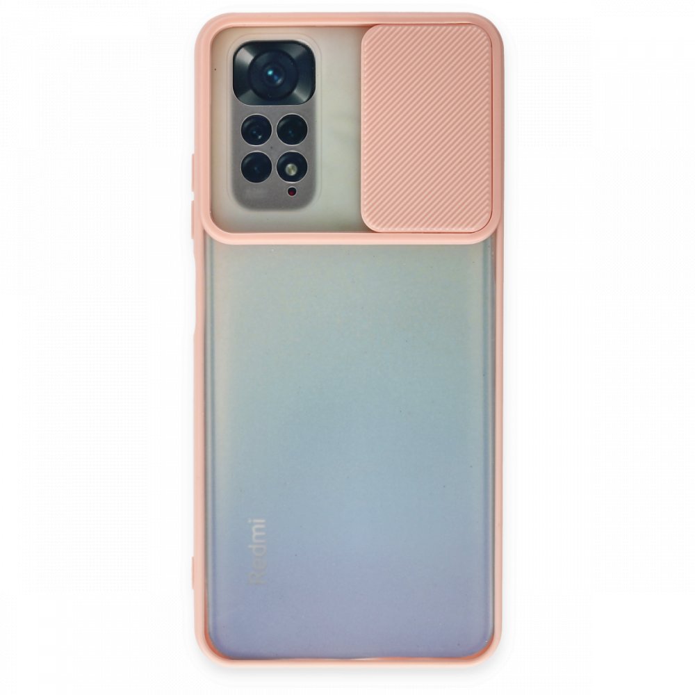 Newface Xiaomi Redmi Note 11 Kılıf Palm Buzlu Kamera Sürgülü Silikon - Pembe