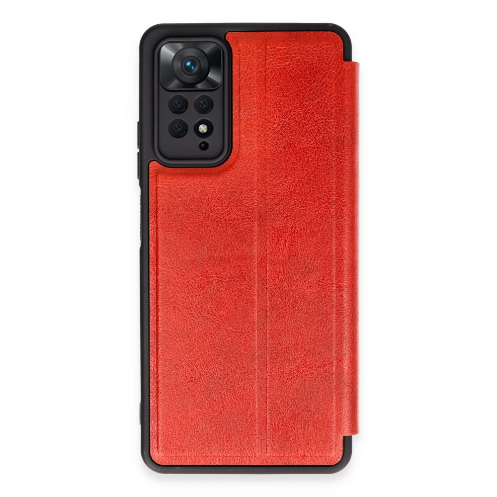 Newface Xiaomi Redmi Note 11 Pro Kılıf Flip Cover - Kırmızı