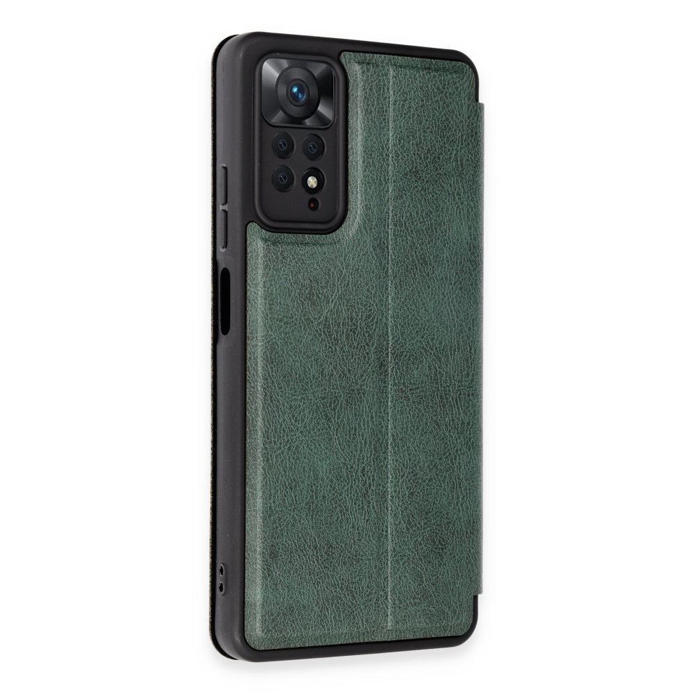 Newface Xiaomi Redmi Note 11 Pro Kılıf Flip Cover - Koyu Yeşil