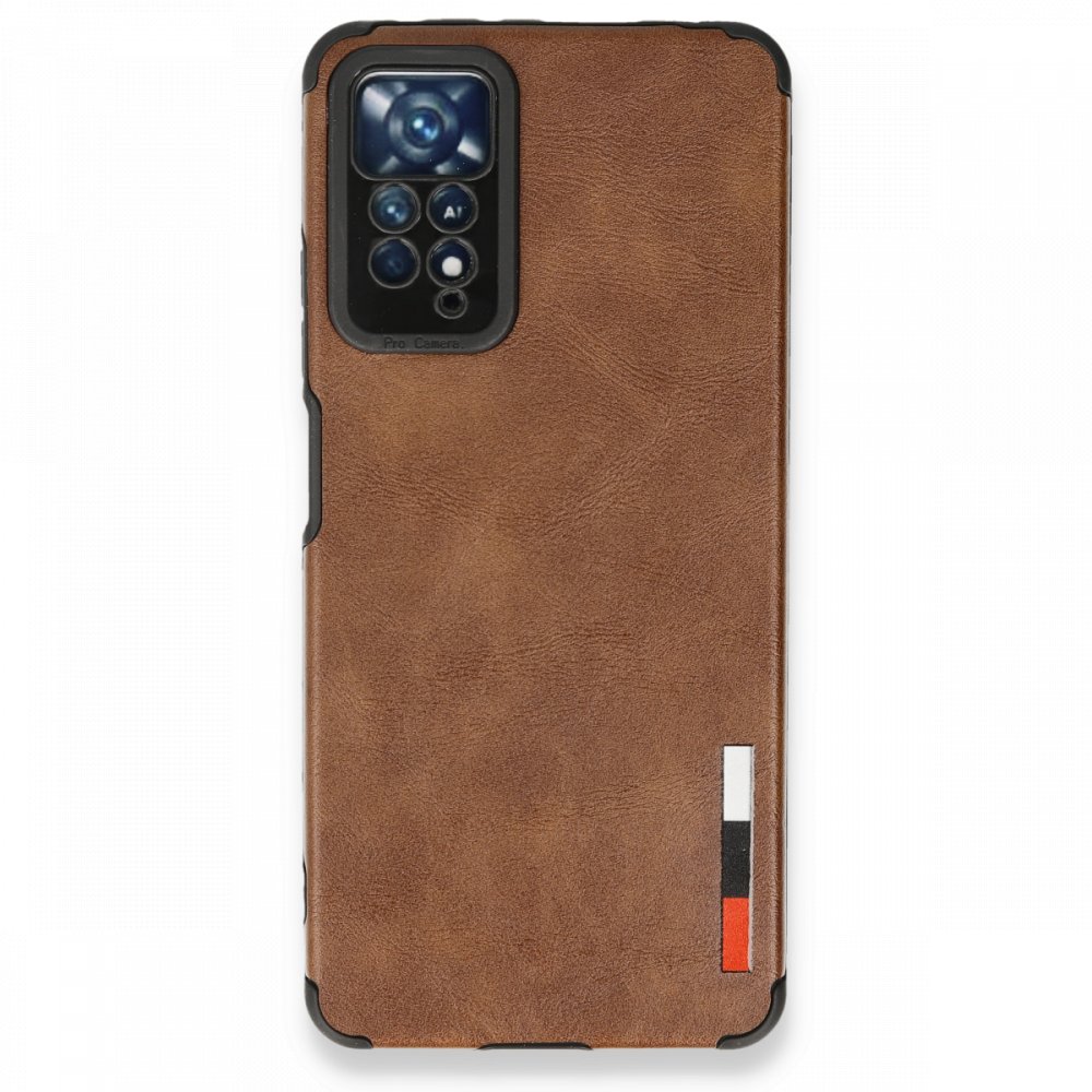Newface Xiaomi Redmi Note 11 Pro Kılıf Loop Deri Silikon - Kahverengi