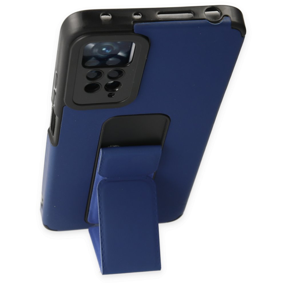 Newface Xiaomi Redmi Note 11 Pro Kılıf Mega Standlı Silikon - Mavi