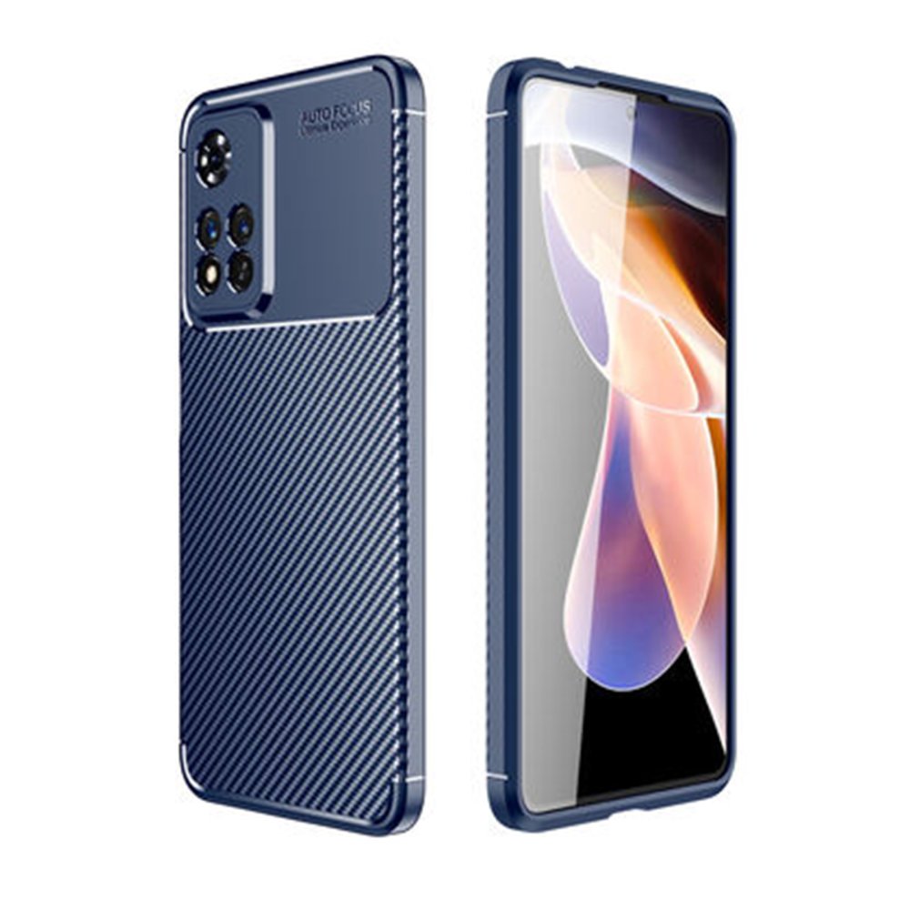 Newface Xiaomi Redmi Note 11 Pro Plus 5G Kılıf Auto Focus Karbon Kapak - Lacivert