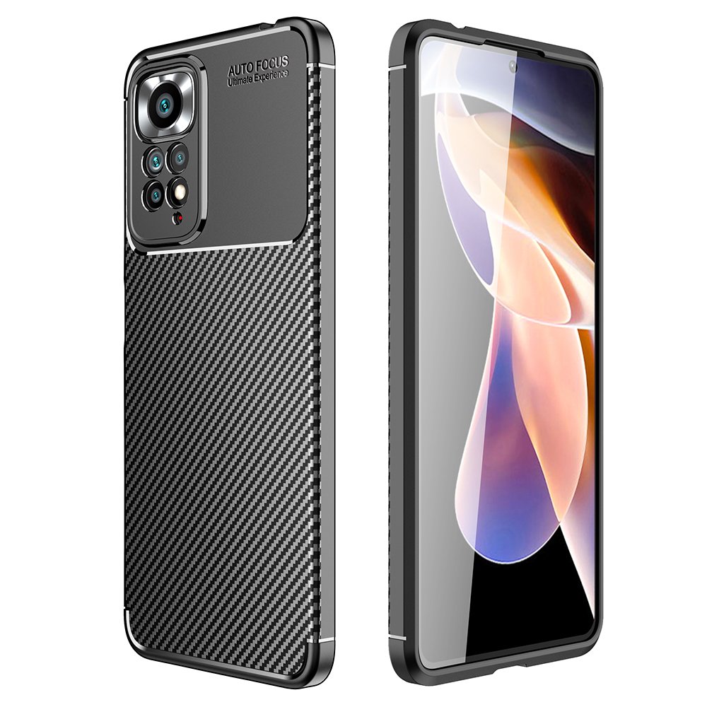 Newface Xiaomi Redmi Note 11S Kılıf Auto Focus Karbon Kapak - Siyah