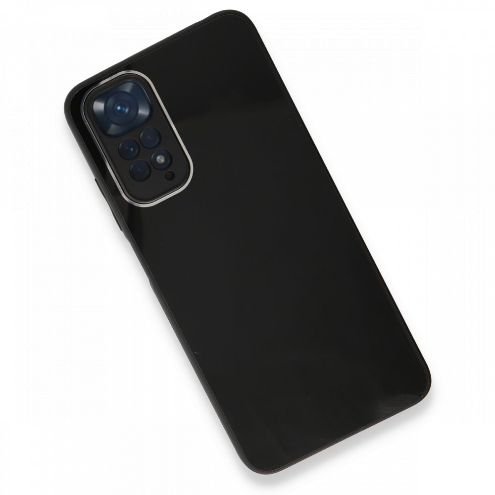 Newface Xiaomi Redmi Note 11S Kılıf Glass Kapak - Siyah