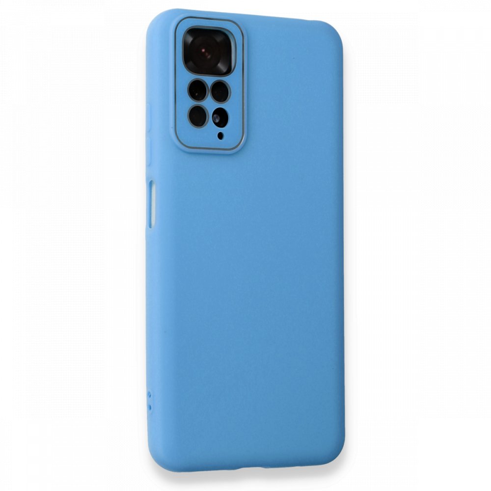 Newface Xiaomi Redmi Note 11S Kılıf Lansman Glass Kapak - Mavi