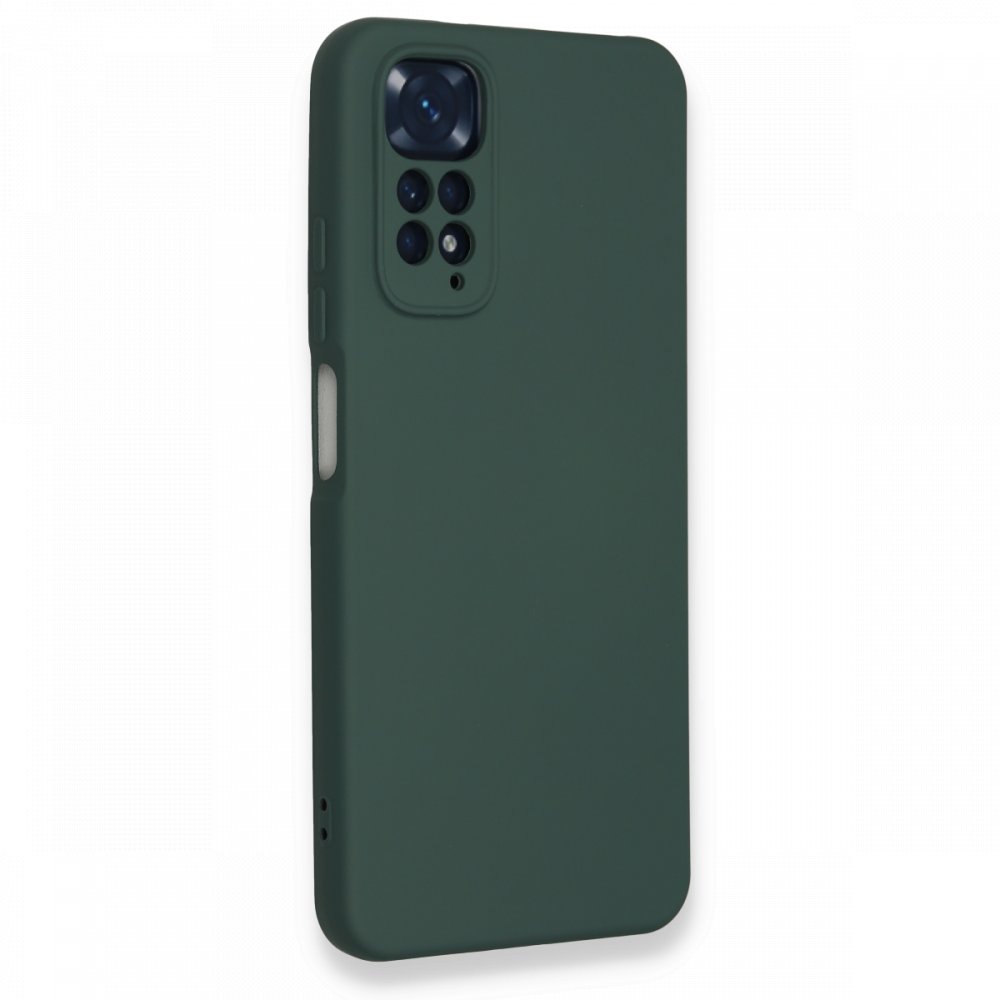 Newface Xiaomi Redmi Note 11S Kılıf Nano içi Kadife Silikon - Koyu Yeşil