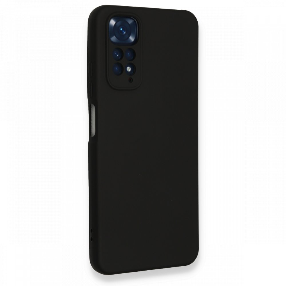 Newface Xiaomi Redmi Note 11S Kılıf Nano içi Kadife Silikon - Siyah