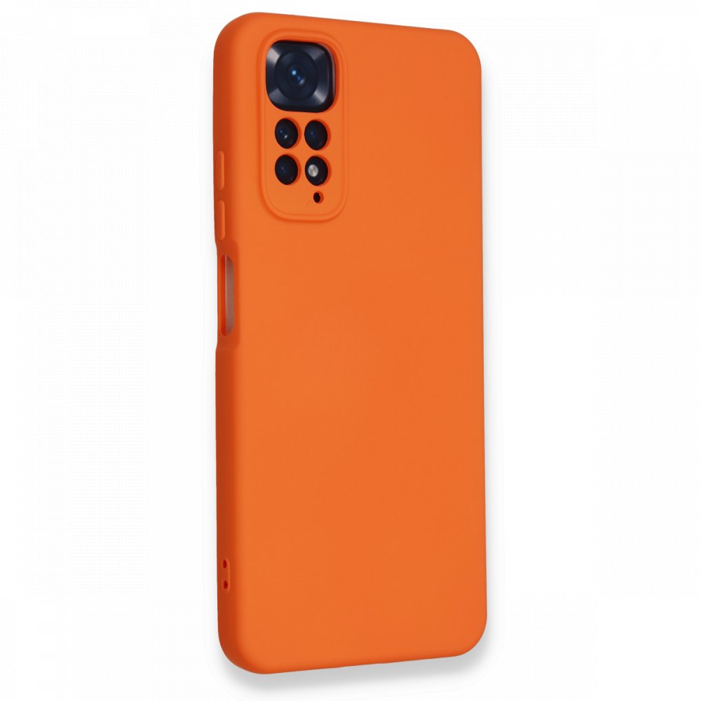 Newface Xiaomi Redmi Note 11S Kılıf Nano içi Kadife Silikon - Turuncu