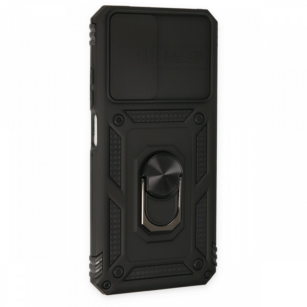 Newface Xiaomi Redmi Note 11S Kılıf Pars Lens Yüzüklü Silikon - Siyah